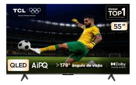 Smart TV TCL 55 Polegadas QLED 4K P7K WiFi Bluetooth Google TV HDR10+ Dolby Atmos Dolby Vision 55P7K